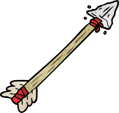 bir insan tarafından çizilmiş ilkel bir ok.