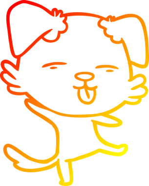 Bir insan tarafından çizilmiş çizgi film köpeğinin sıcak çizgi çizimi