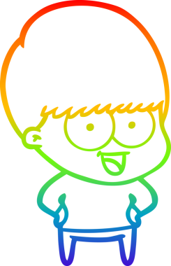 gökkuşağı gradyanı çizimi bir insan tarafından çizilmiş mutlu bir çizgi film çocuğu