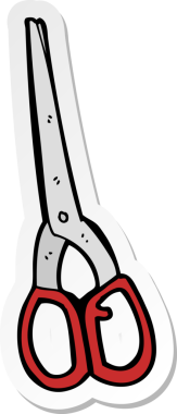 Bir insan tarafından çizilmiş makas çıkartması.