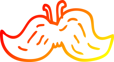 Bir insan tarafından çizilmiş çizgi film bıyığının sıcak çizgi çizimi