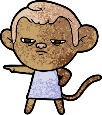 Bir insan tarafından çizilmiş çizgi maymun.