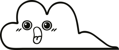 Bir insan tarafından çizilmiş bir kar bulutunun çizgi çizimi