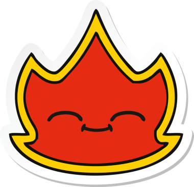 Bir insan tarafından çizilmiş şirin bir çizgi film çıkartması.