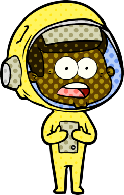 Karikatür bir insan tarafından çizilen astronotu şaşırttı.