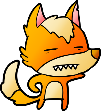 Bir insan tarafından çizilmiş tilki çizgi film karakteri