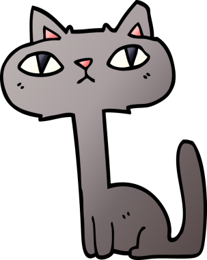 Bir insan tarafından çizilmiş komik bir kedi.