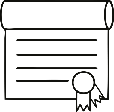 Bir insan tarafından çizilmiş bir sertifikanın çizgi çizimi