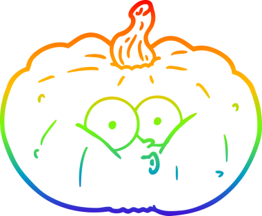 gökkuşağı gradyan çizgi çizimi bir insan tarafından çizilmiş bir balkabağı