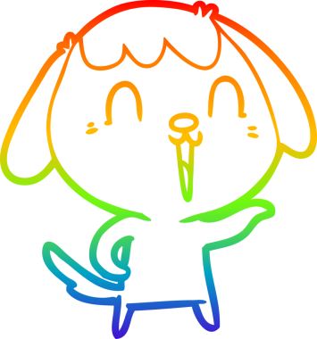 gökkuşağı gradyan çizimi bir insan tarafından çizilmiş bir çizgi köpek