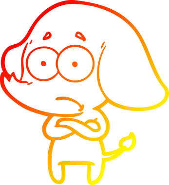 Bir insan tarafından çizilmiş, belirsiz bir filin sıcak çizgi çizimi.