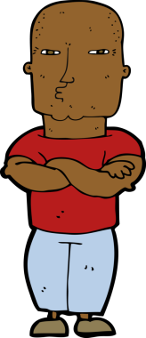 Bir insan tarafından çizilmiş sert adam çizgi filmi.