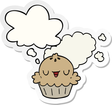 Düşünce baloncuklu tatlı çizgi film turtası insan tarafından çizilmiş bir çıkartma gibi.