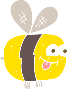 Bir insan tarafından çizilen arıların düz renk çizimi