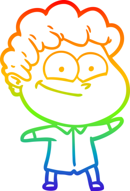 Bir insan tarafından çizilmiş mutlu bir adamın çizgi çizimi.