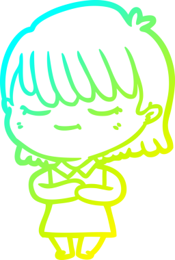 Bir insan tarafından çizilmiş bir karikatür kadın çizimi.