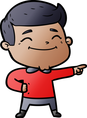 Bir insan tarafından çizilmiş mutlu çizgi film adamı.