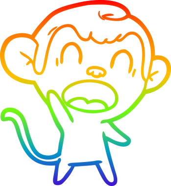 Bir insan tarafından çizilmiş bağıran çizgi film maymunu çizimi