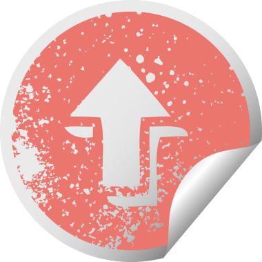 Bir insan tarafından çizilmiş işaretin işaretlenmiş dairesel kabuk soyma etiketi.