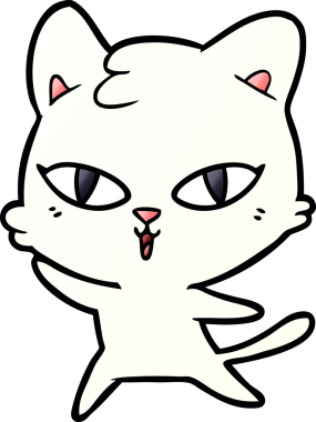 Bir insan tarafından çizilmiş çizgi film kedisi.