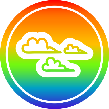 Gökkuşağı gradyan bir insan tarafından çizilmiş hava bulutu dairesel simgesi