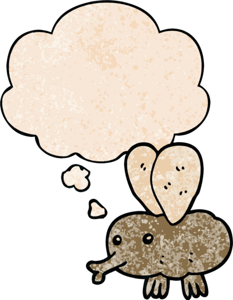 Bir insan tarafından çizilmiş grunge desenli düşünce baloncuğu ile çizgi film uçar