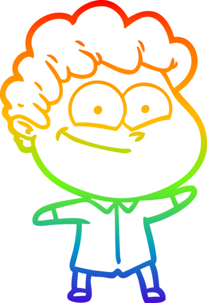 Bir insan tarafından çizilmiş mutlu bir adamın çizgi çizimi.