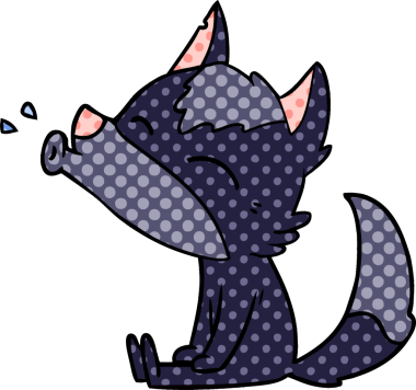 Bir insan tarafından çizilmiş uluyan kurt çizgi filmi.