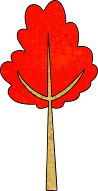 Bir insan tarafından çizilen el çizimi tuhaf çizgi film ağacı.