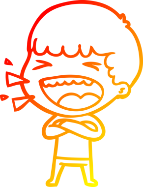 Bir insan tarafından çizilmiş gülen adamın sıcak çizgi çizimi.