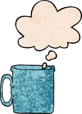 Bir insan tarafından çizilmiş grunge desenli bir kahve fincanı.