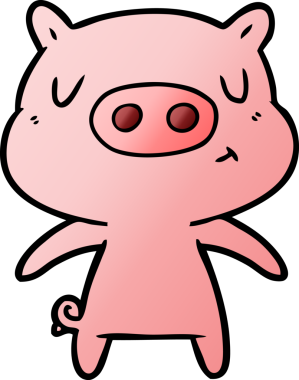 Bir insan tarafından çizilmiş çizgi film içerikli domuz.