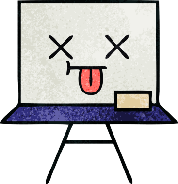 Bir insan tarafından çizilmiş beyaz bir panonun retro grunge desen karikatürü