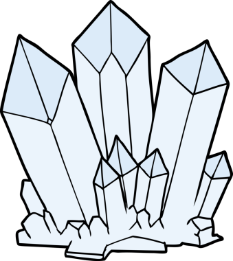 bir insan tarafından çizilmiş karikatür kristalleri