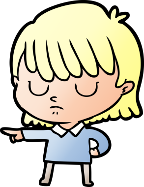 Bir insan tarafından çizilmiş karikatür kadın.