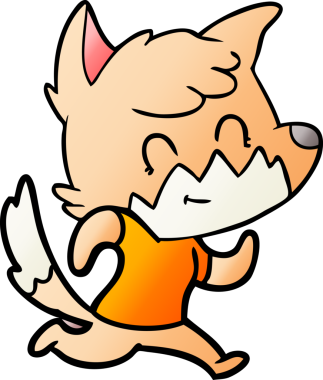 Bir insan tarafından çizilmiş çizgi film dostu tilki.