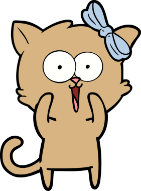 Bir insan tarafından çizilmiş çizgi film kedisi.