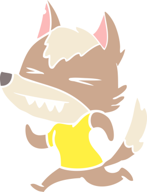 kızgın kurt düz renkli çizgi film bir insan tarafından çizildi.