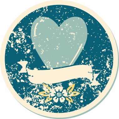 Bir insan tarafından çizilmiş kalp ve bayrağın sembolik depresif dövme şekli