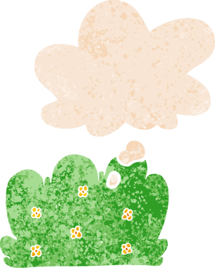 Düşünce baloncuklu çizgi film çiti grunge sıkıntılı retro dokuma tarzı bir insan tarafından çizilmiş