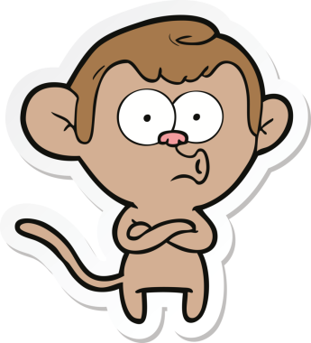 Bir insan tarafından çizilmiş bir karikatür çıkartması.