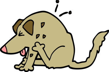 Bir insan tarafından çizilen el çizimi karikatür köpek çizimi