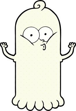 Bir insan tarafından çizilmiş çizgi film hayaleti.