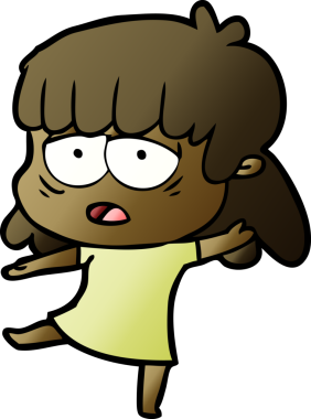 Bir insan tarafından çizilmiş yorgun bir kadın.