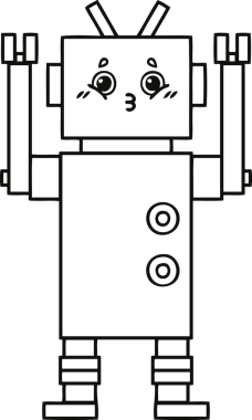 Bir insan tarafından çizilmiş robot çizimi