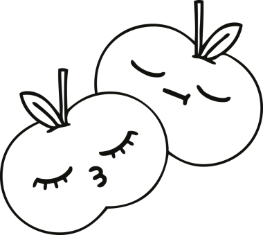 Bir insan tarafından çizilmiş elmaların çizgi çizimi