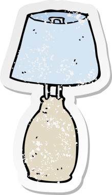 Bir insan tarafından çizilmiş çizgi film lambasının gerilimli yapıştırması.