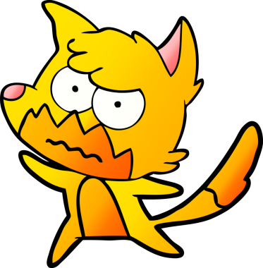 Bir insan tarafından çizilmiş tilki çizgi film karakteri