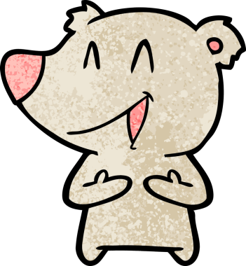 Bir insan tarafından çizilmiş gülen ayı çizgi filmi.