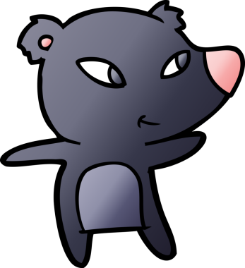 Bir insan tarafından çizilmiş sevimli çizgi film ayısı.